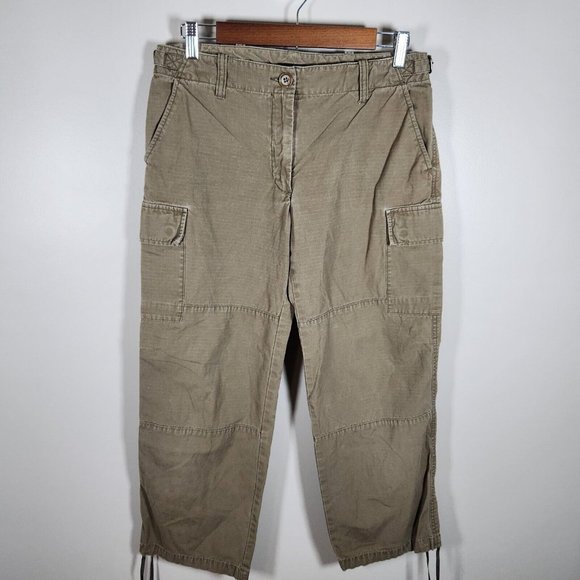 J. Crew Pants - J Crew Pants Womens 6 Tan Capri Cargo Ripstop Cotton Adjustable Distressed